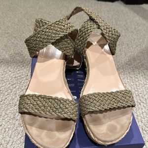 Stuart Weitzman crochet cross sandals
